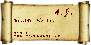 Antalfy Júlia névjegykártya